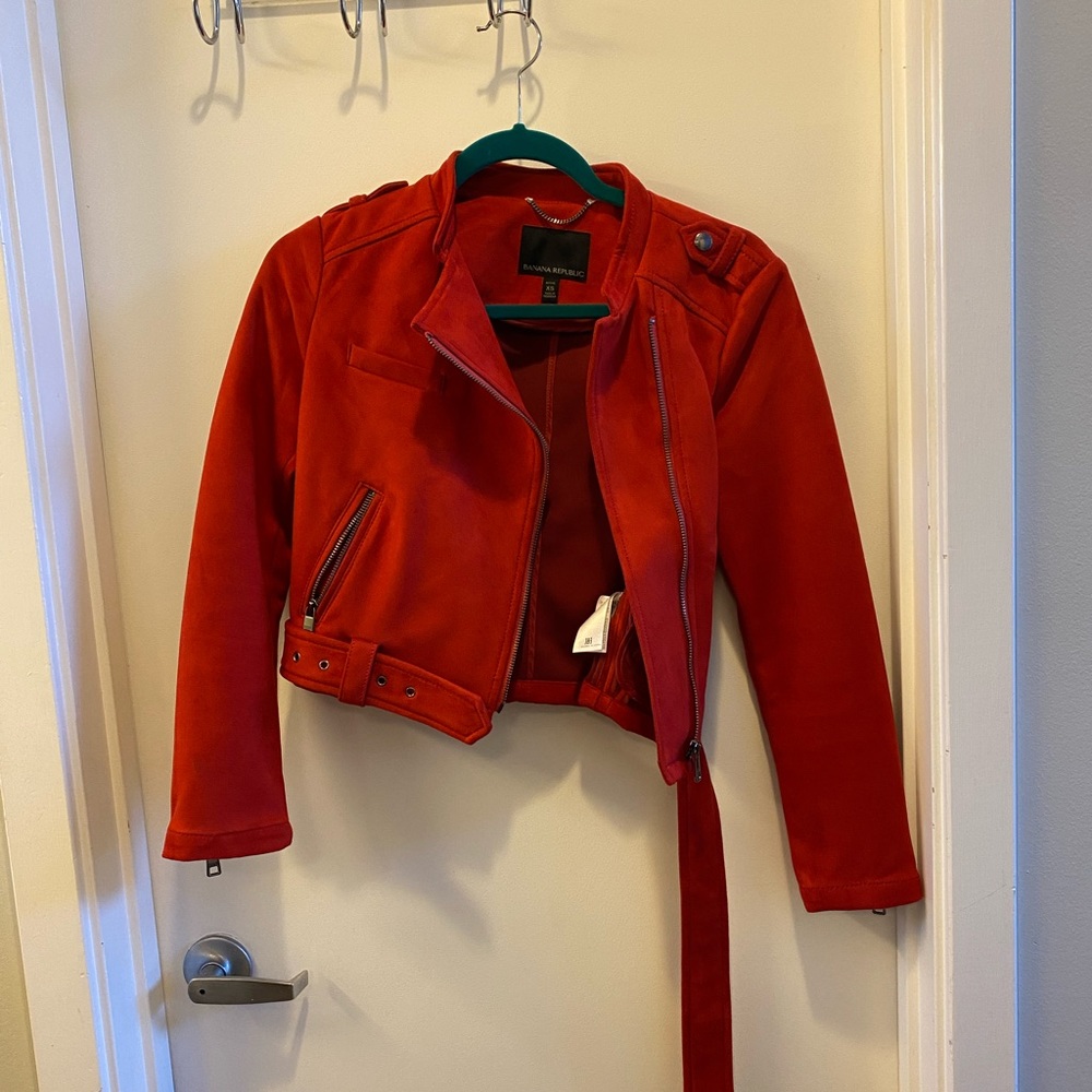 Banana republic red suede jacket - xs